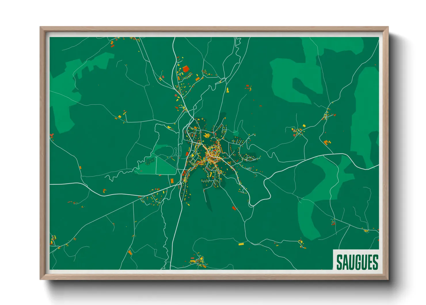 Une affiche de carte sur Saugues