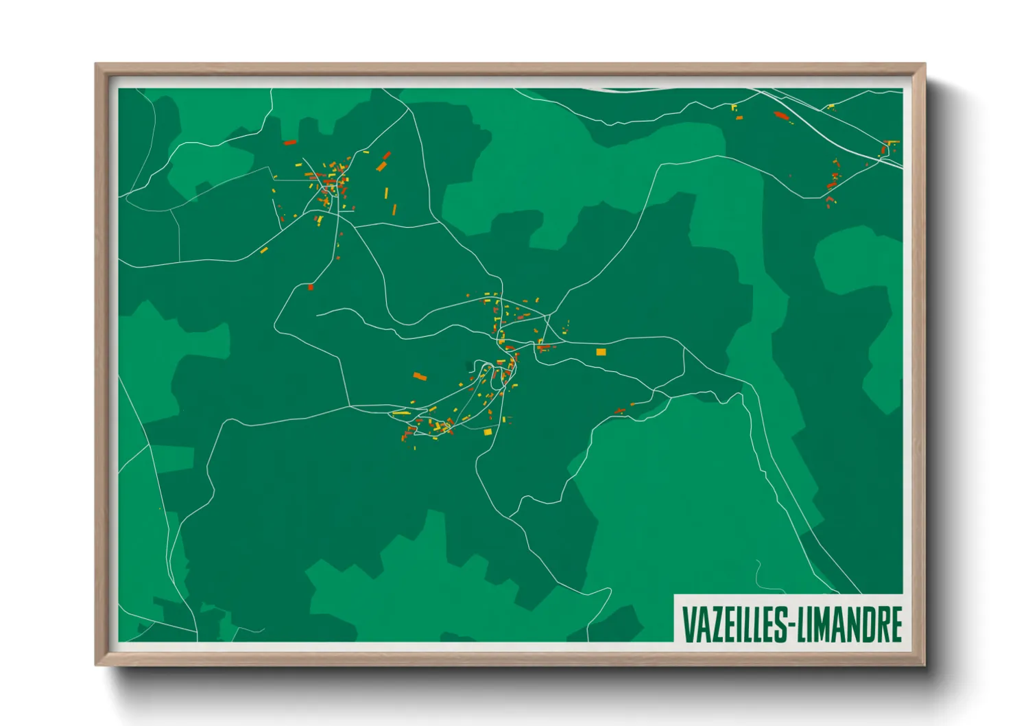 Une affiche de carte sur Vazeilles-Limandre