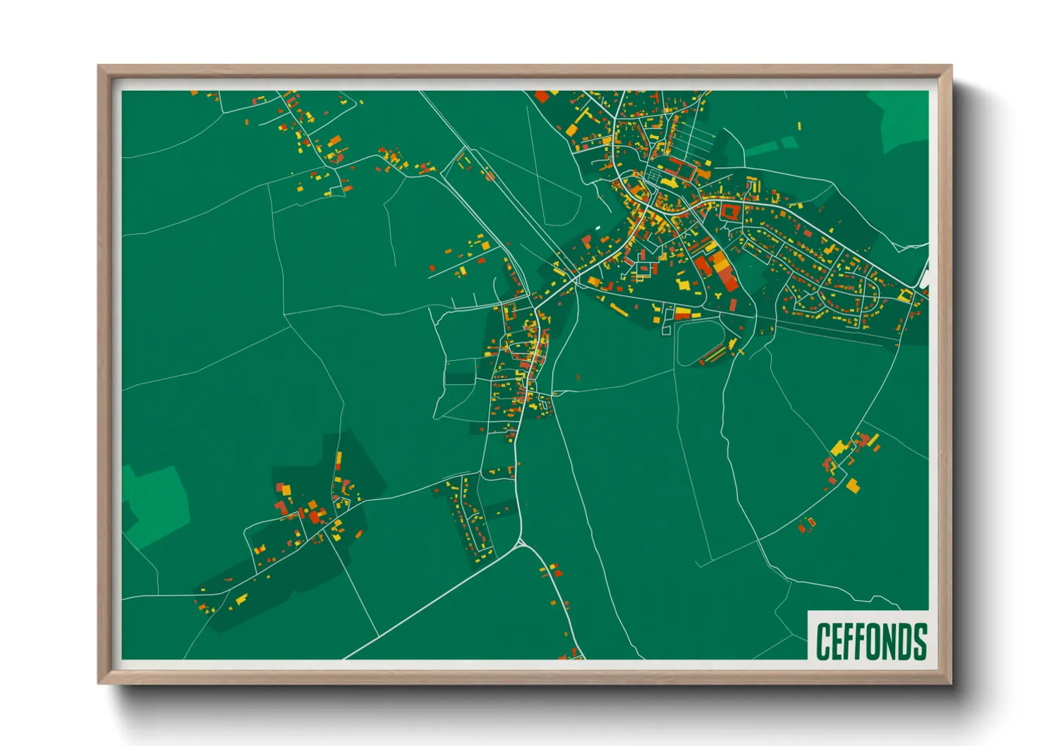 Une affiche de carte sur Ceffonds