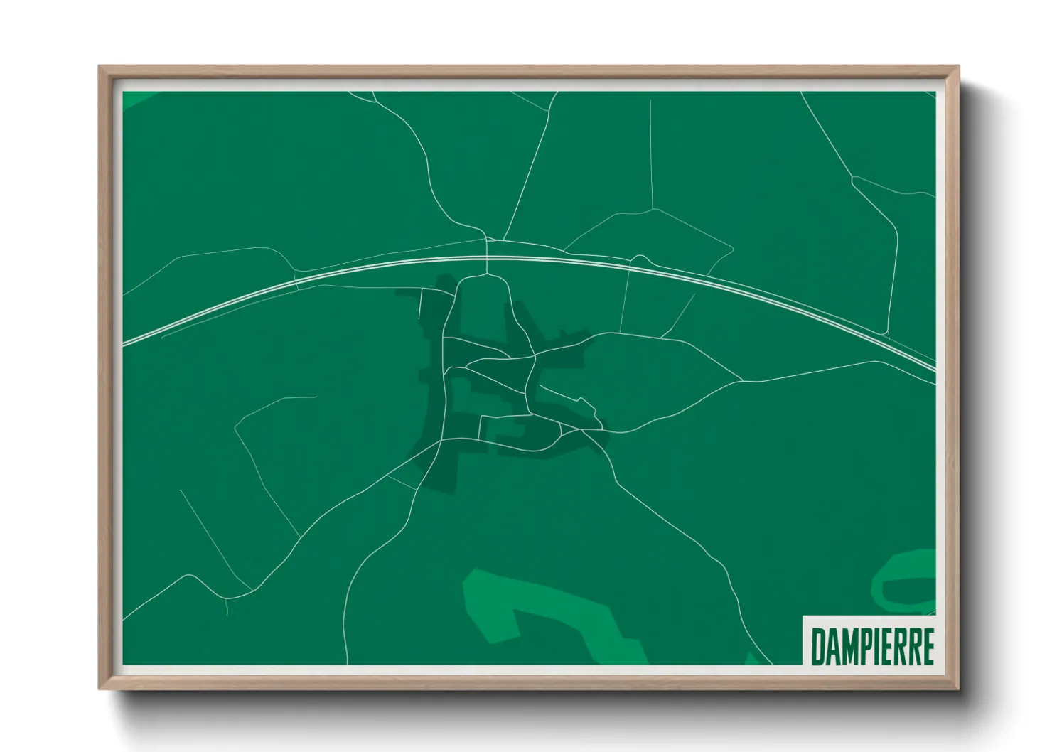 Une affiche de carte sur Dampierre
