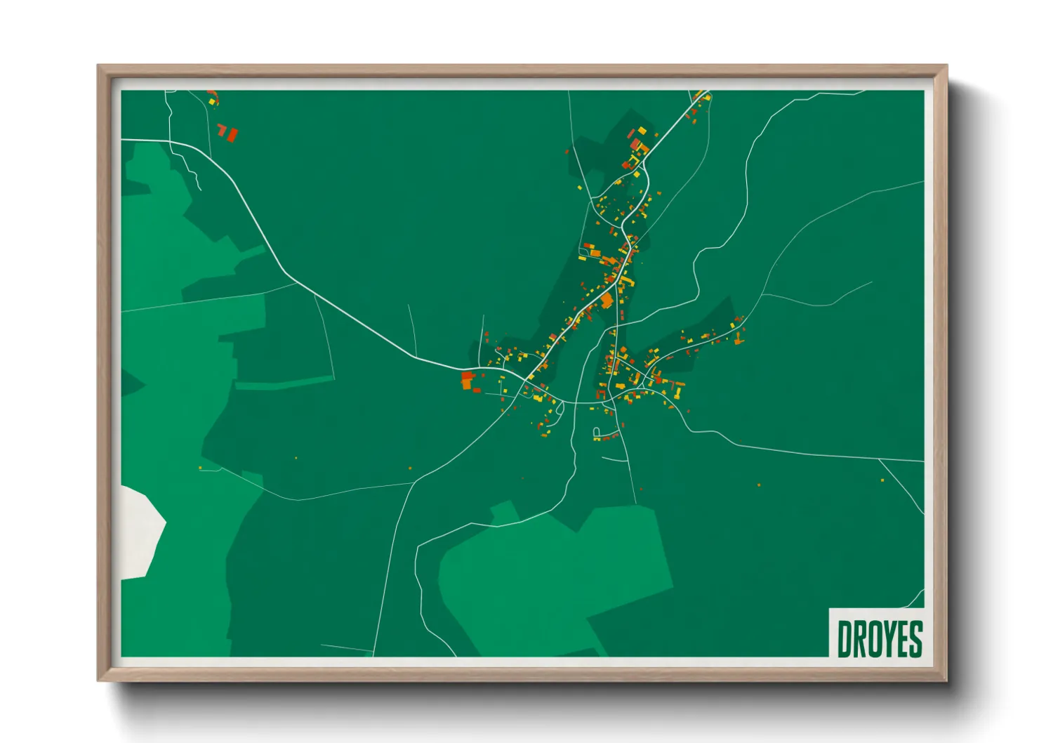 Une affiche de carte sur Droyes