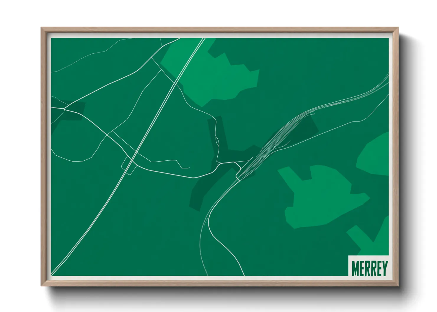 Une affiche de carte sur Merrey