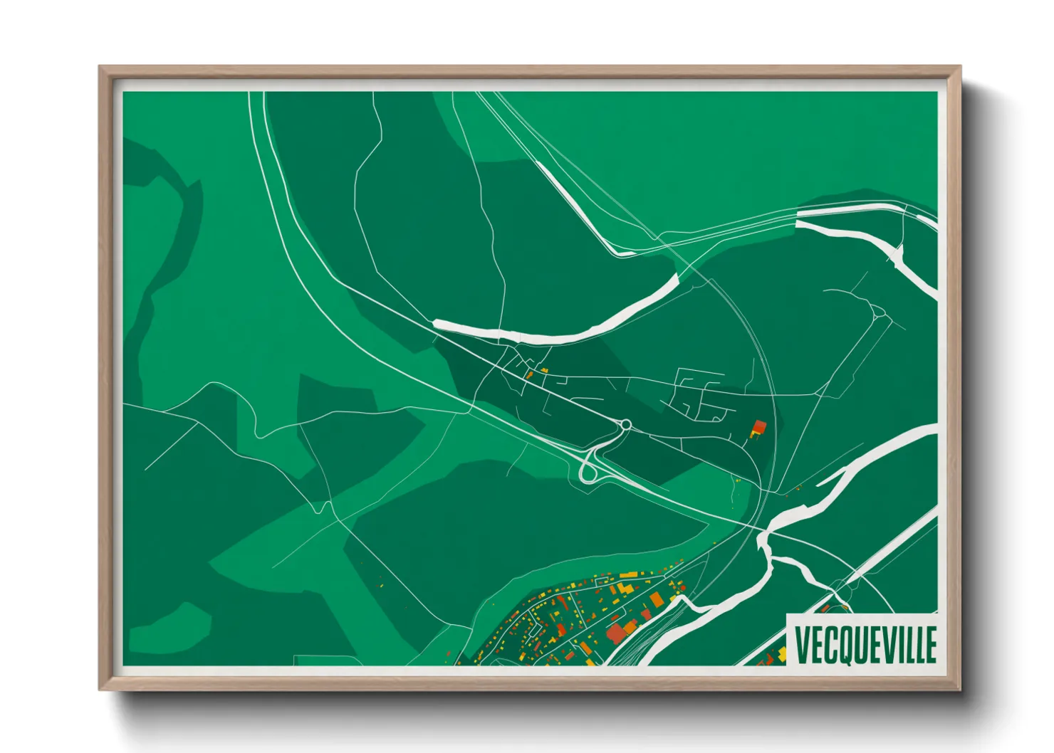 Une affiche de carte sur Vecqueville