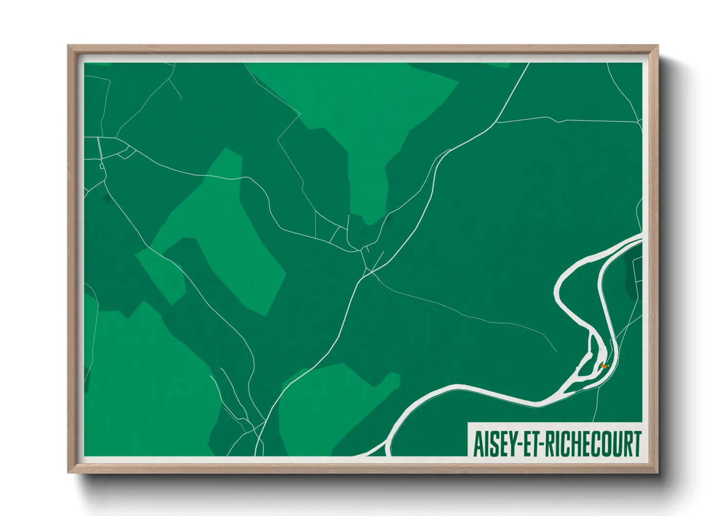 Une affiche de carte sur Aisey-et-Richecourt