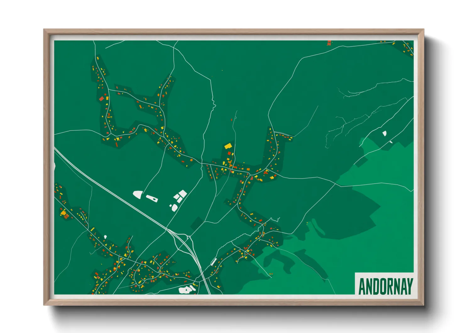 Une affiche de carte sur Andornay