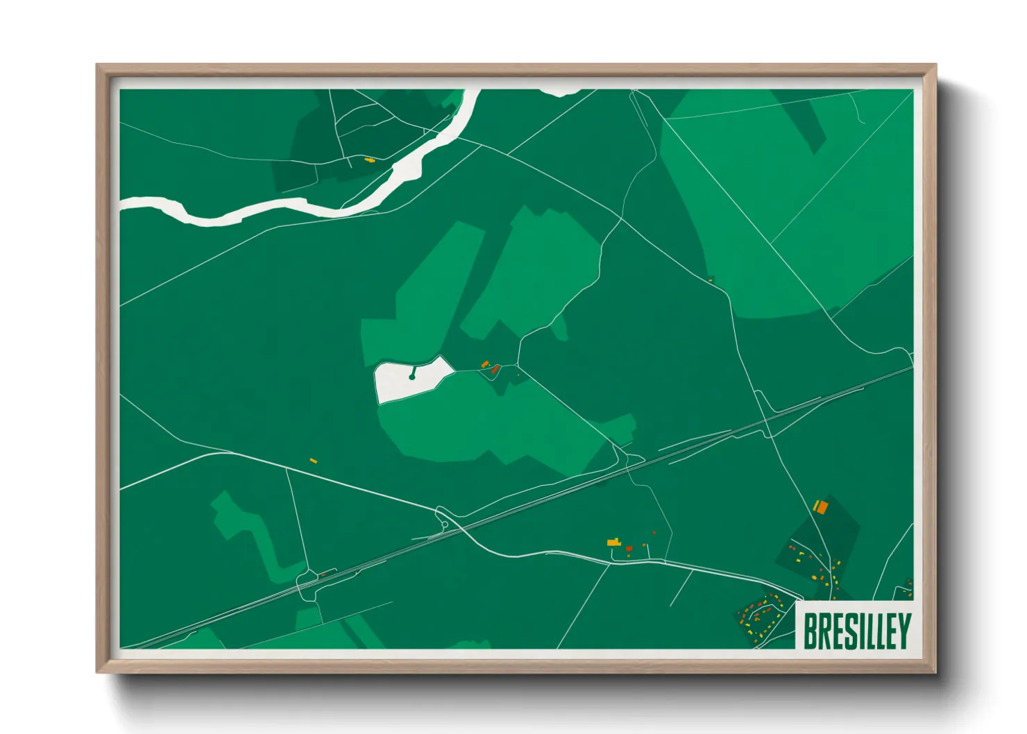 Une affiche de carte sur Bresilley