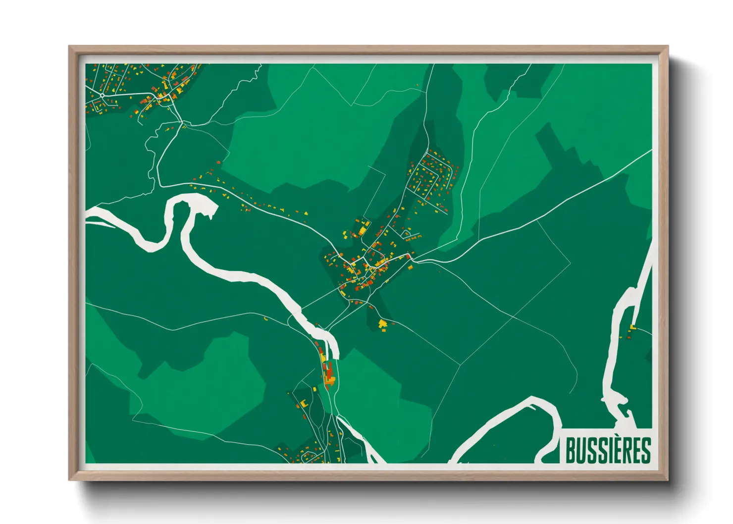 Une affiche de carte sur Bussières