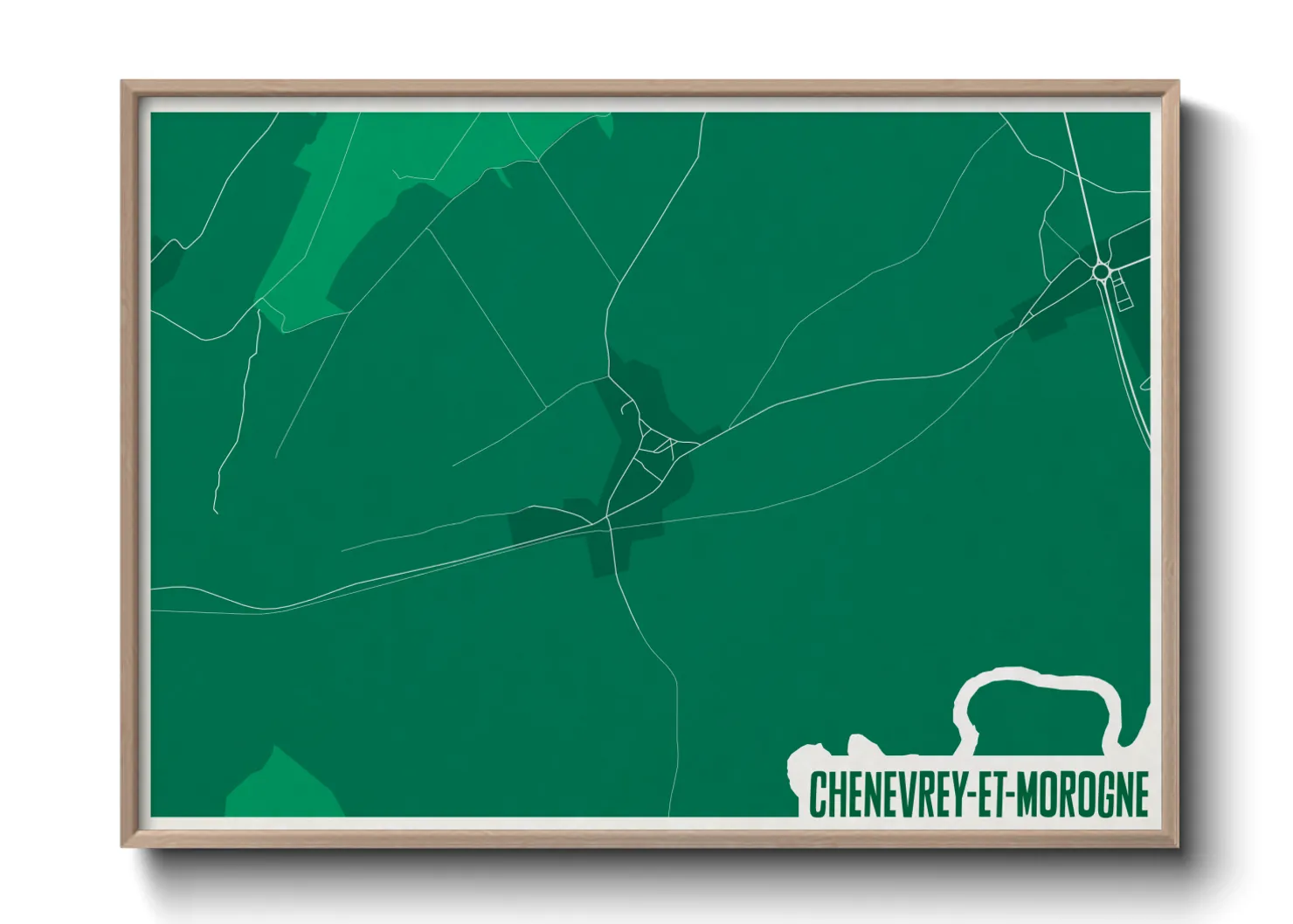 Une affiche de carte sur Chenevrey-et-Morogne