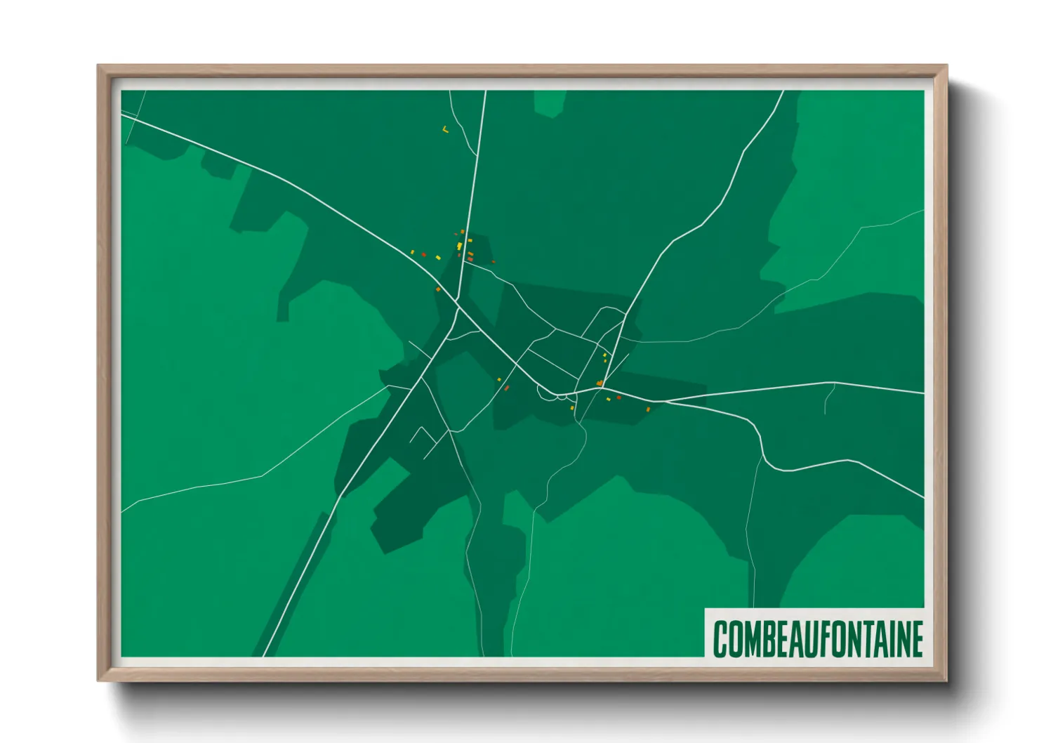 Une affiche de carte sur Combeaufontaine