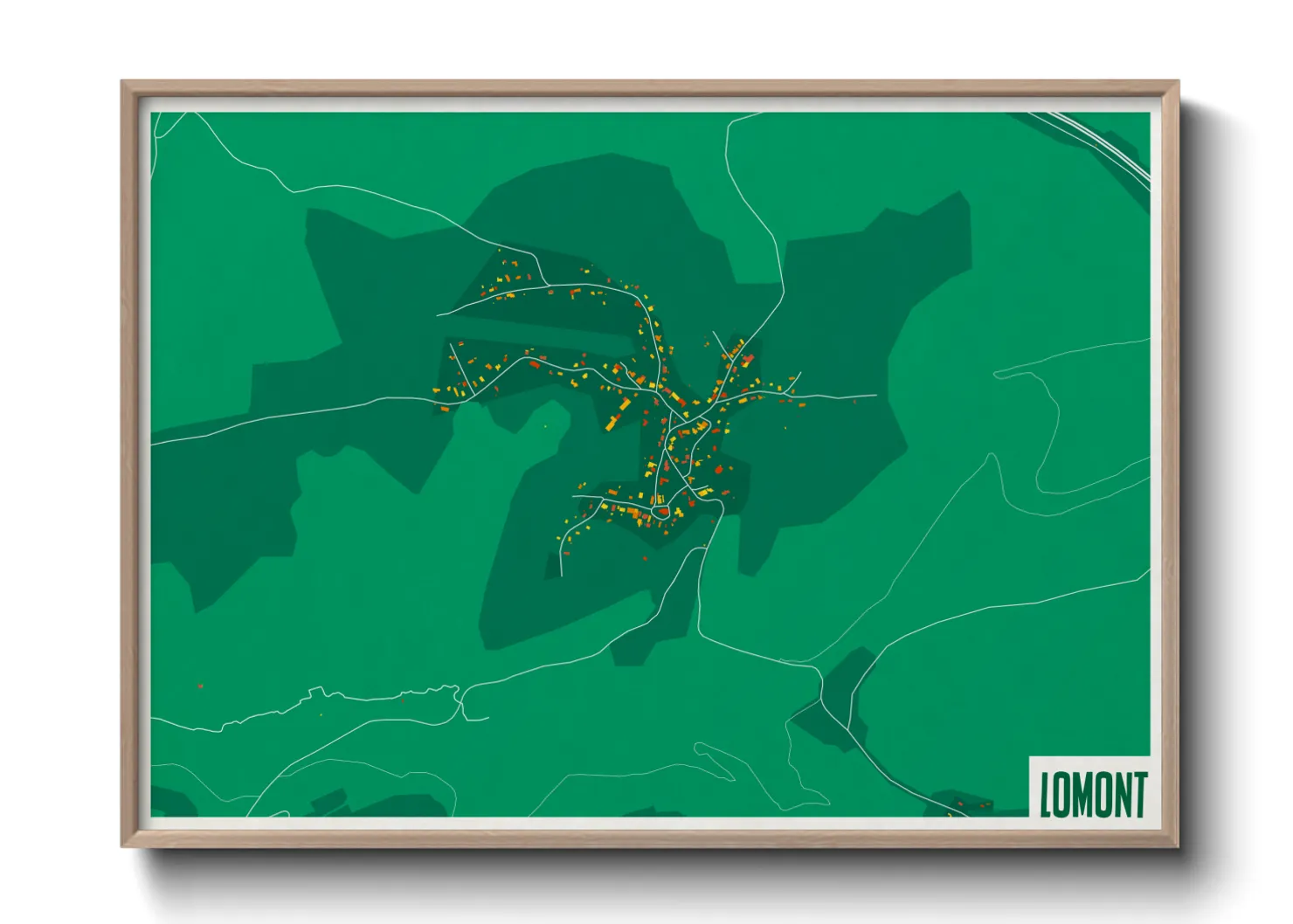 Une affiche de carte sur Lomont