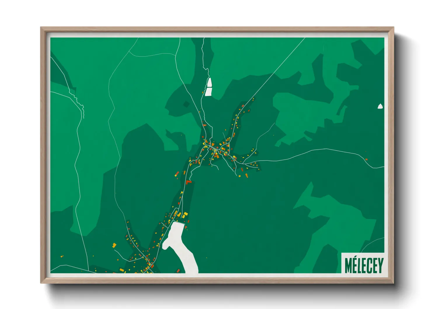 Une affiche de carte sur Mélecey