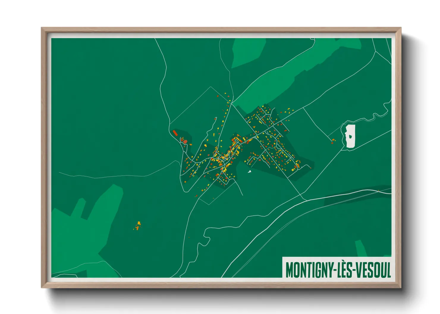 Une affiche de carte sur Montigny-lès-Vesoul