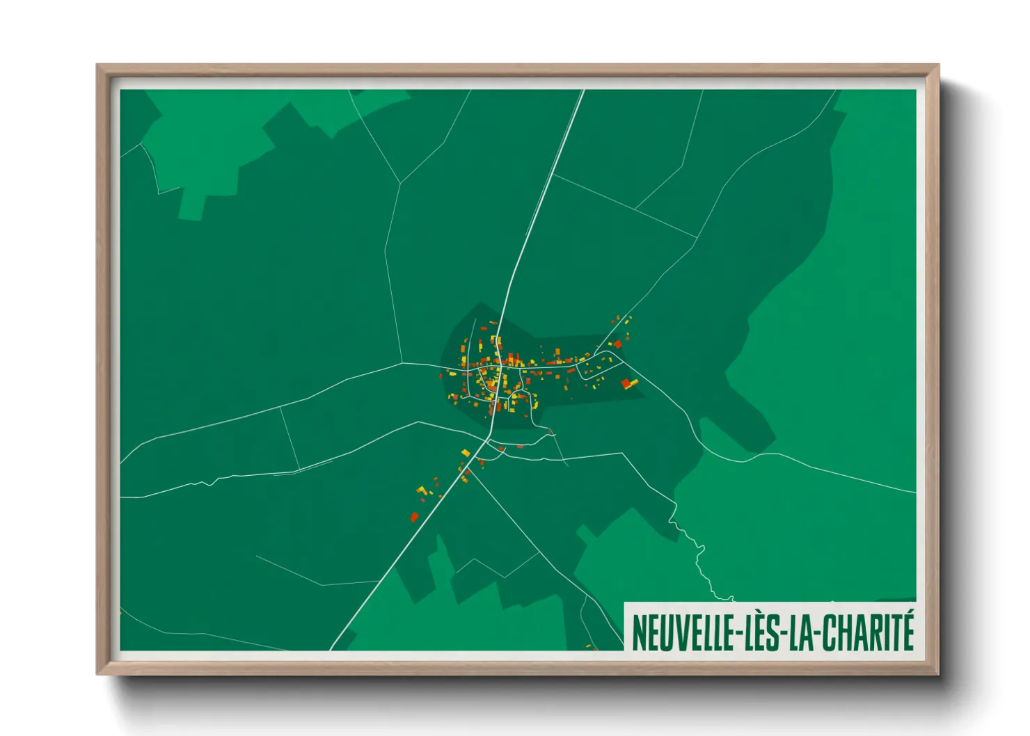 Une affiche de carte sur Neuvelle-lès-la-Charité