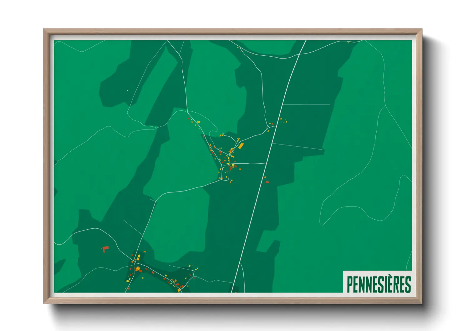 Une affiche de carte sur Pennesières