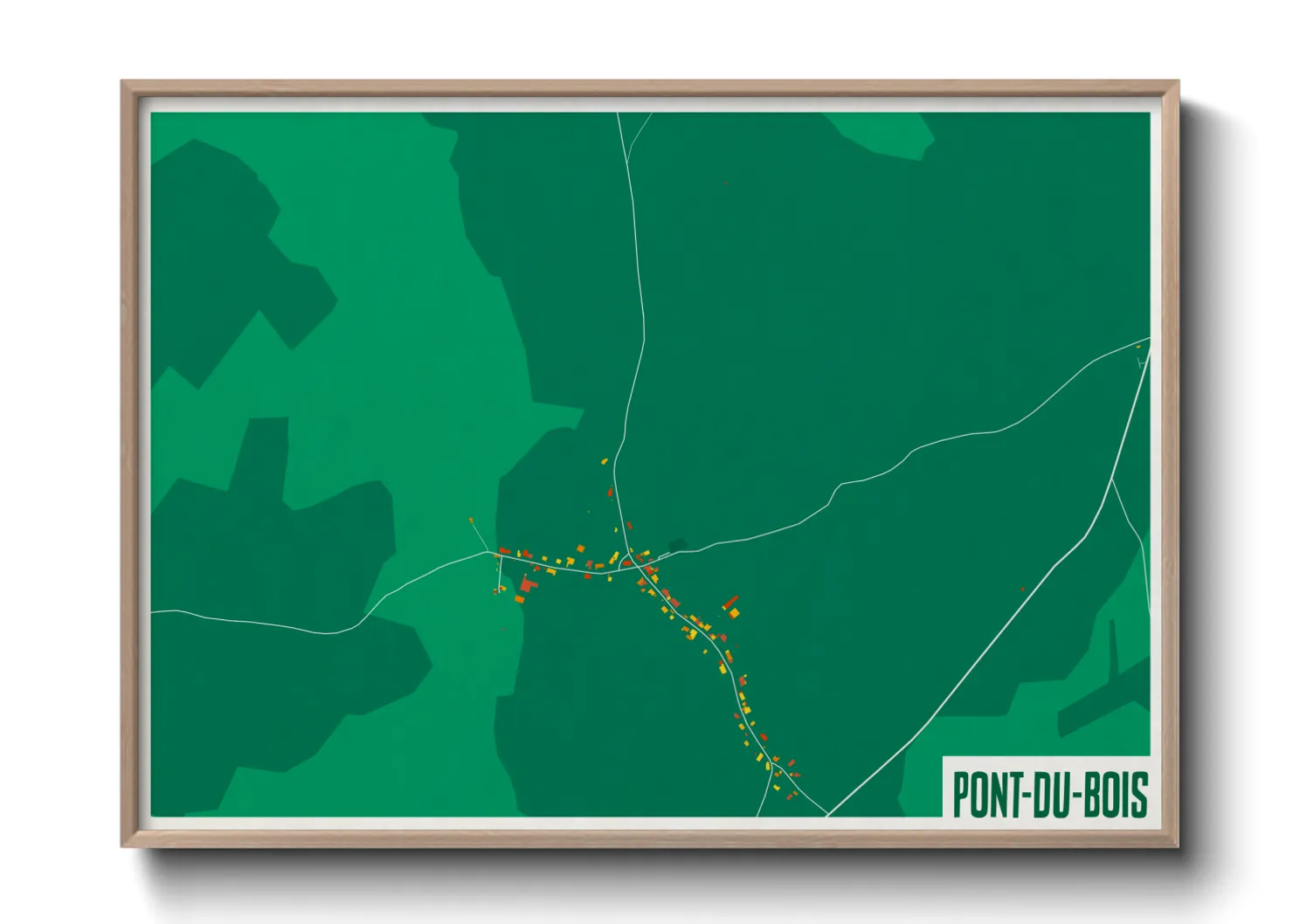 Une affiche de carte sur Pont-du-Bois