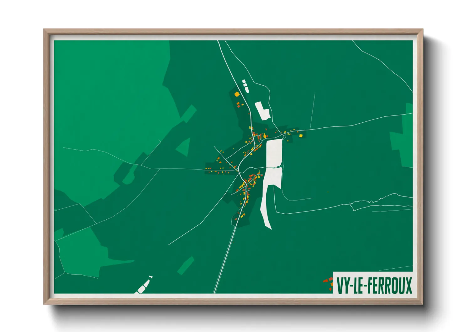 Une affiche de carte sur Vy-le-Ferroux
