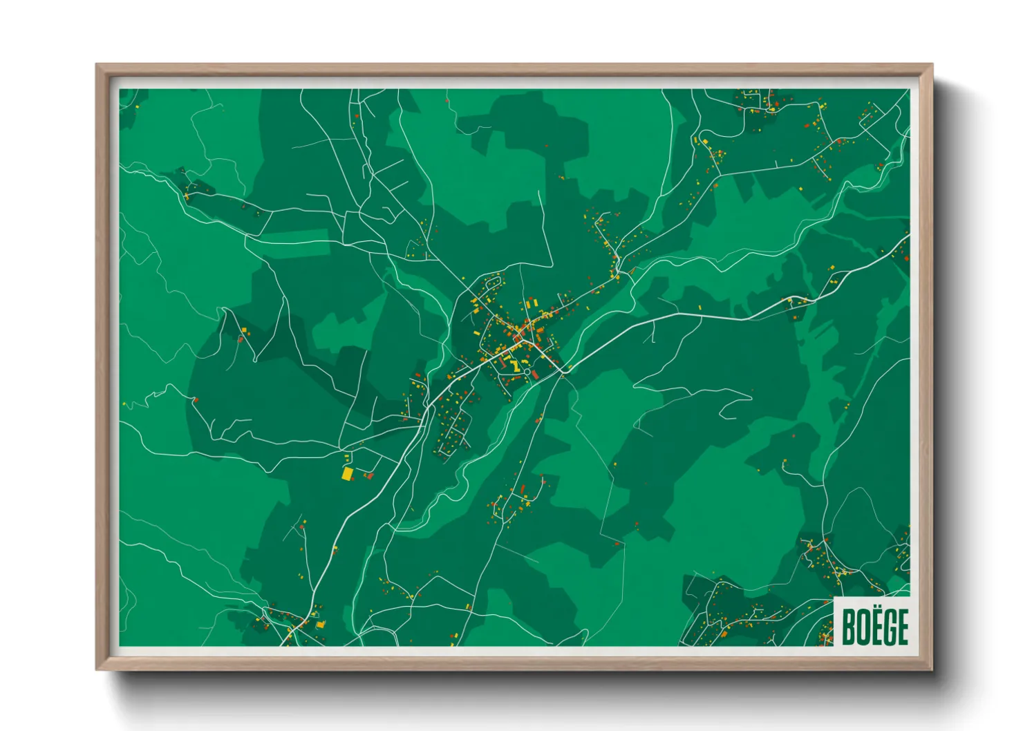 Une affiche de carte sur Boëge