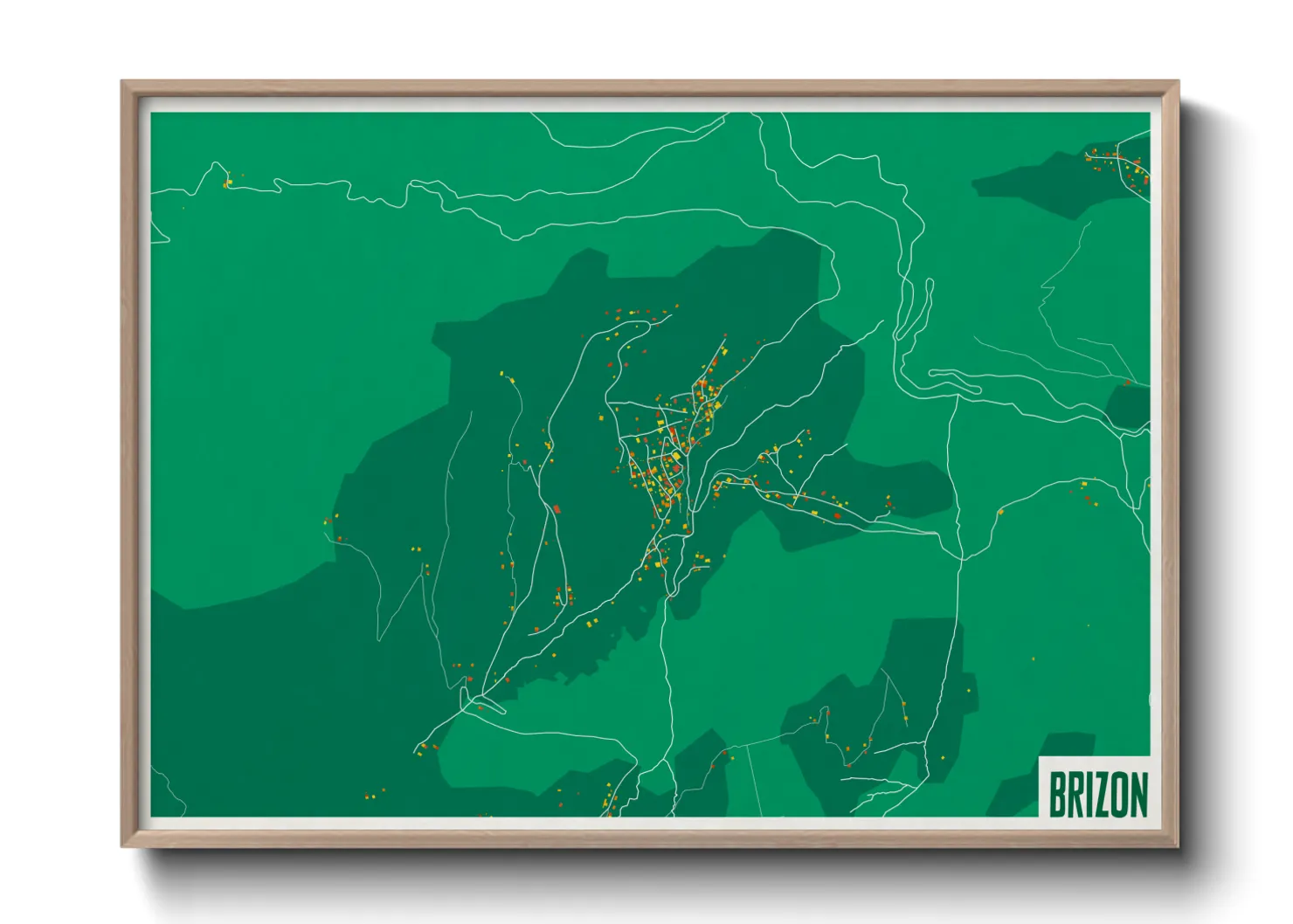 Une affiche de carte sur Brizon