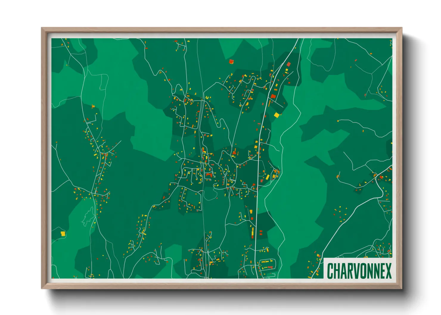 Une affiche de carte sur Charvonnex
