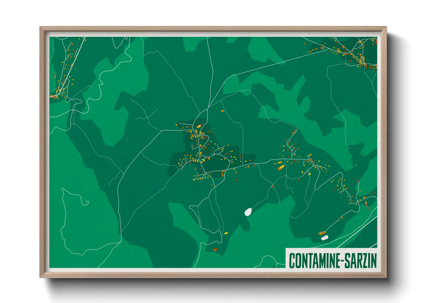Une affiche de carte sur Contamine-Sarzin