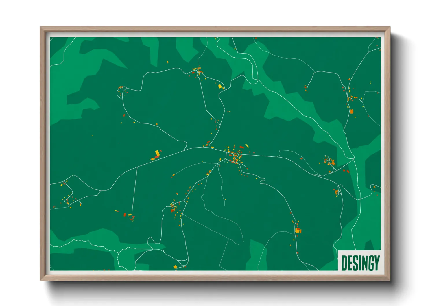 Une affiche de carte sur Desingy