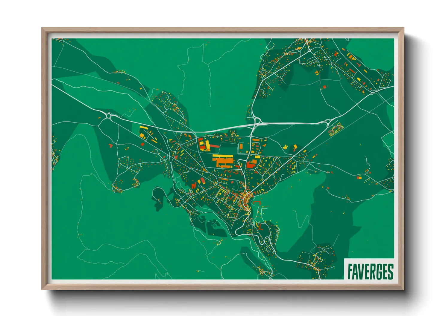 Une affiche de carte sur Faverges