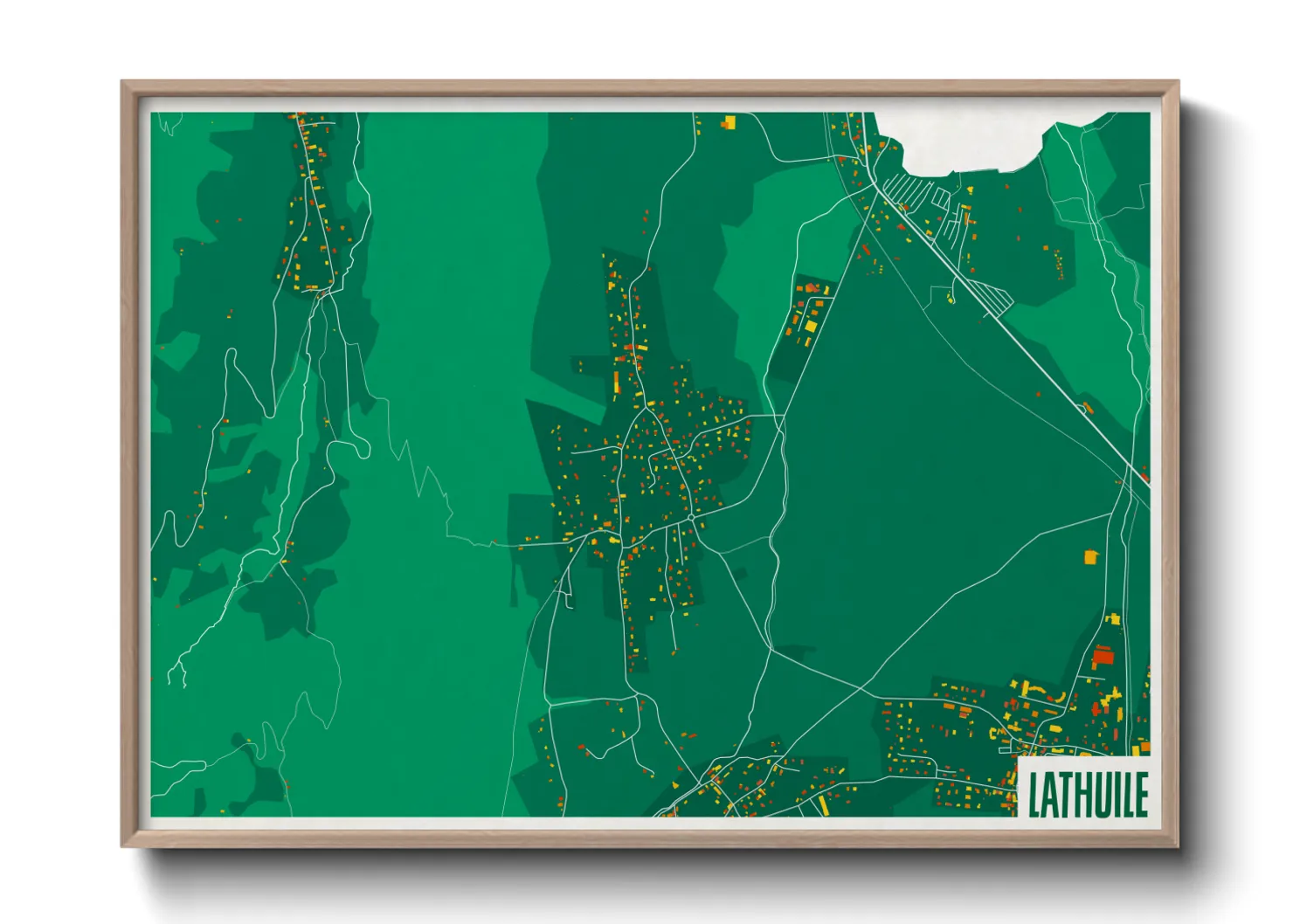Une affiche de carte sur Lathuile