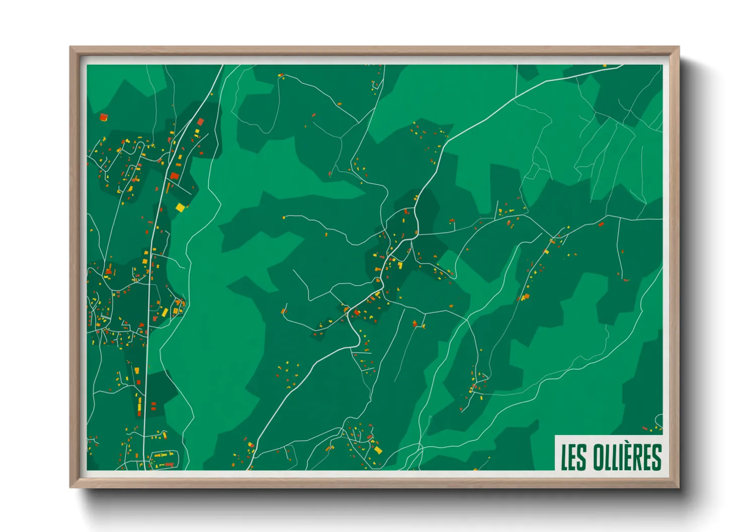 Une affiche de carte sur Les Ollières
