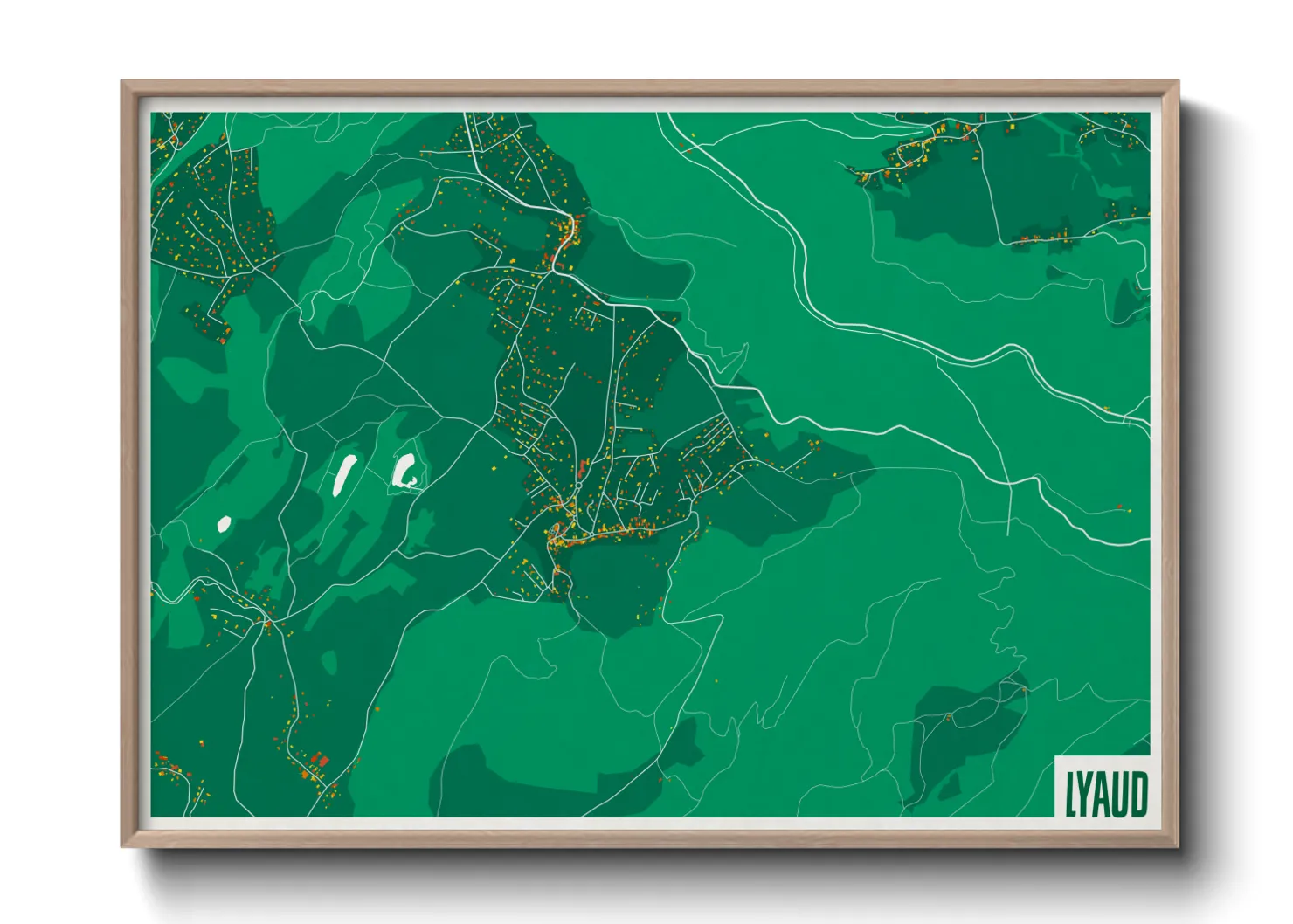 Une affiche de carte sur Lyaud