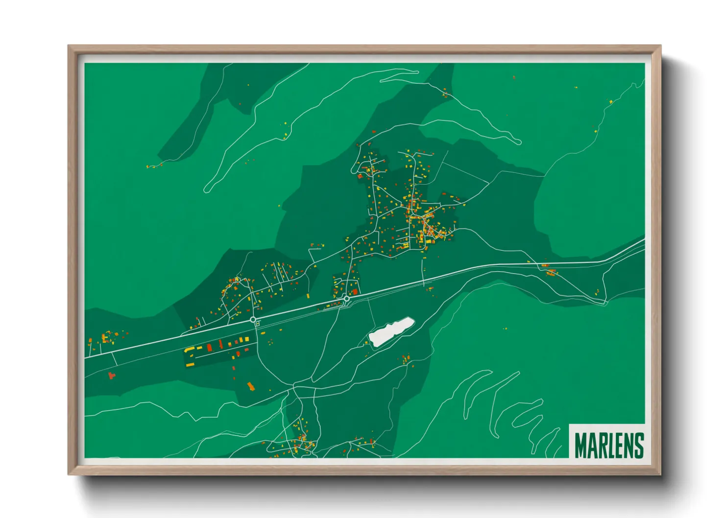 Une affiche de carte sur Marlens