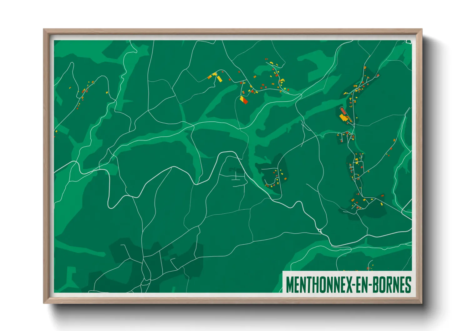 Une affiche de carte sur Menthonnex-en-Bornes