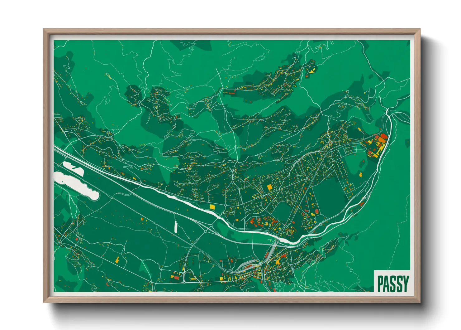 Une affiche de carte sur Passy