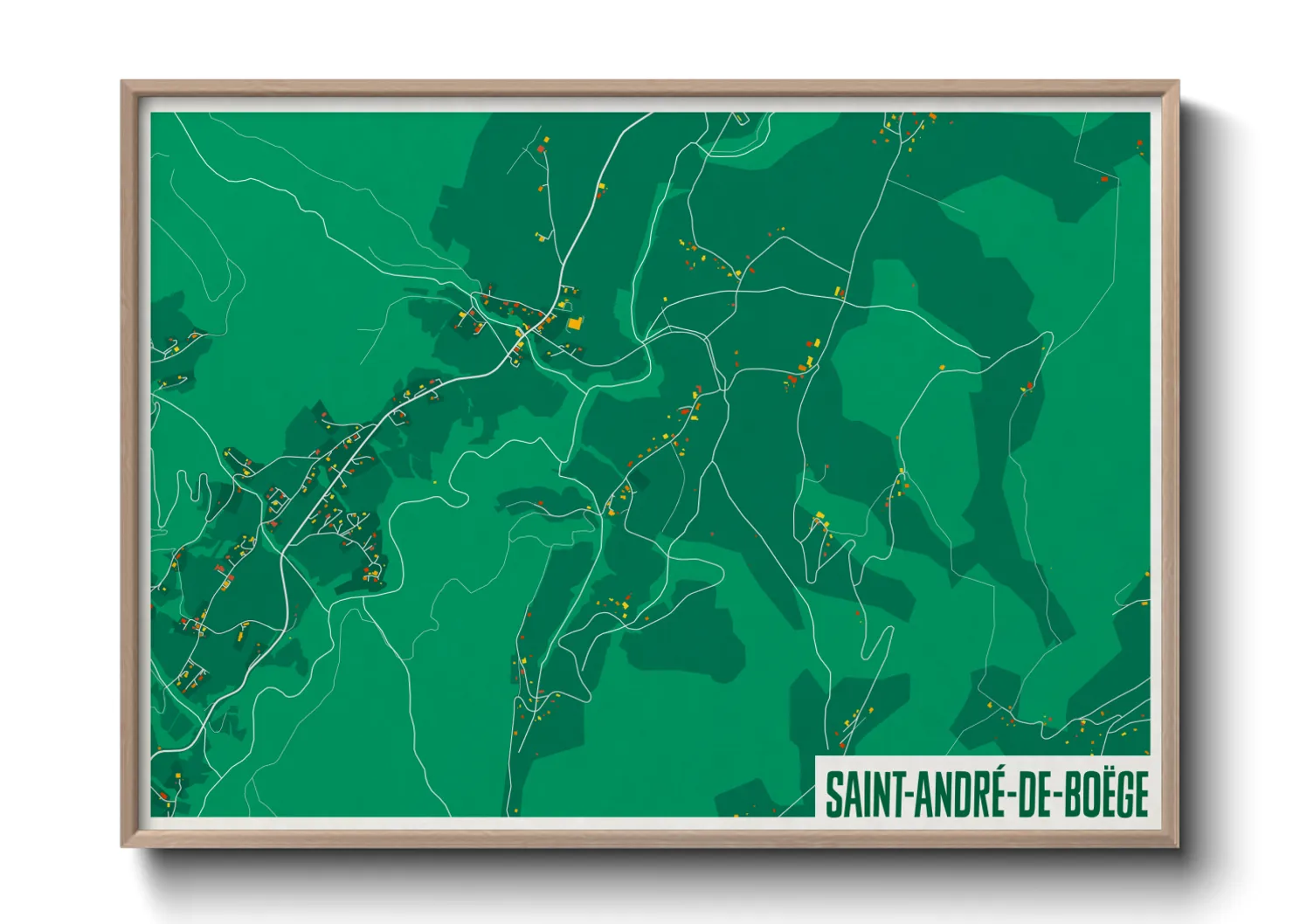 Une affiche de carte sur Saint-André-de-Boëge
