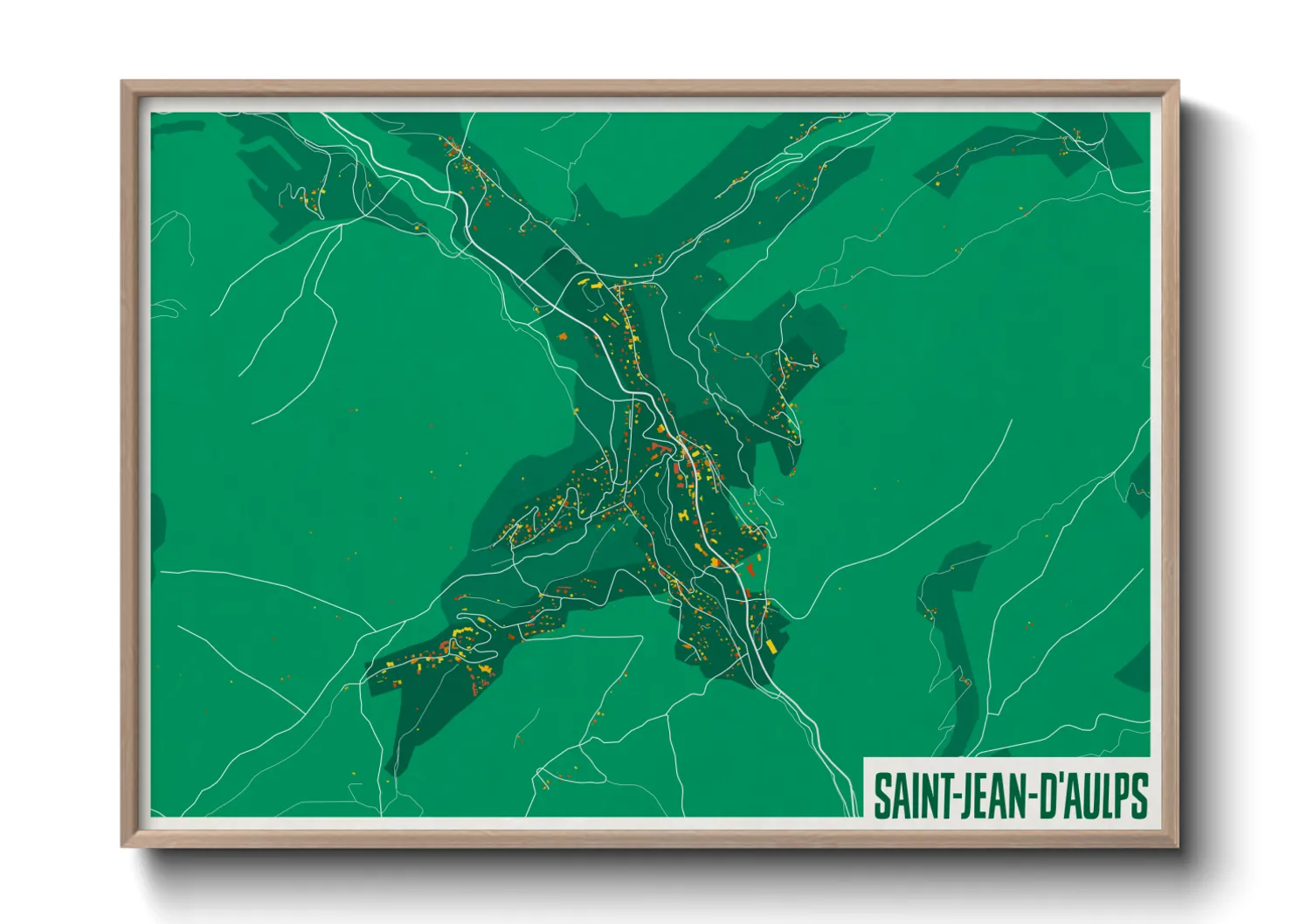 Une affiche de carte sur Saint-Jean-d'Aulps