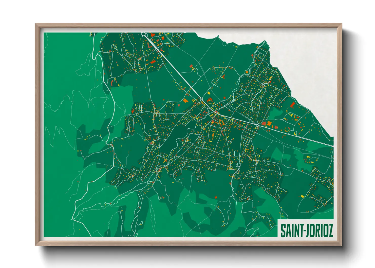 Une affiche de carte sur Saint-Jorioz