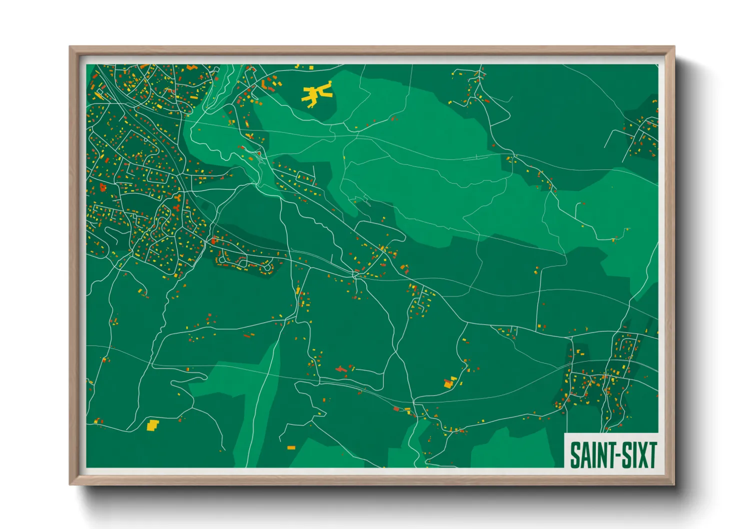 Une affiche de carte sur Saint-Sixt
