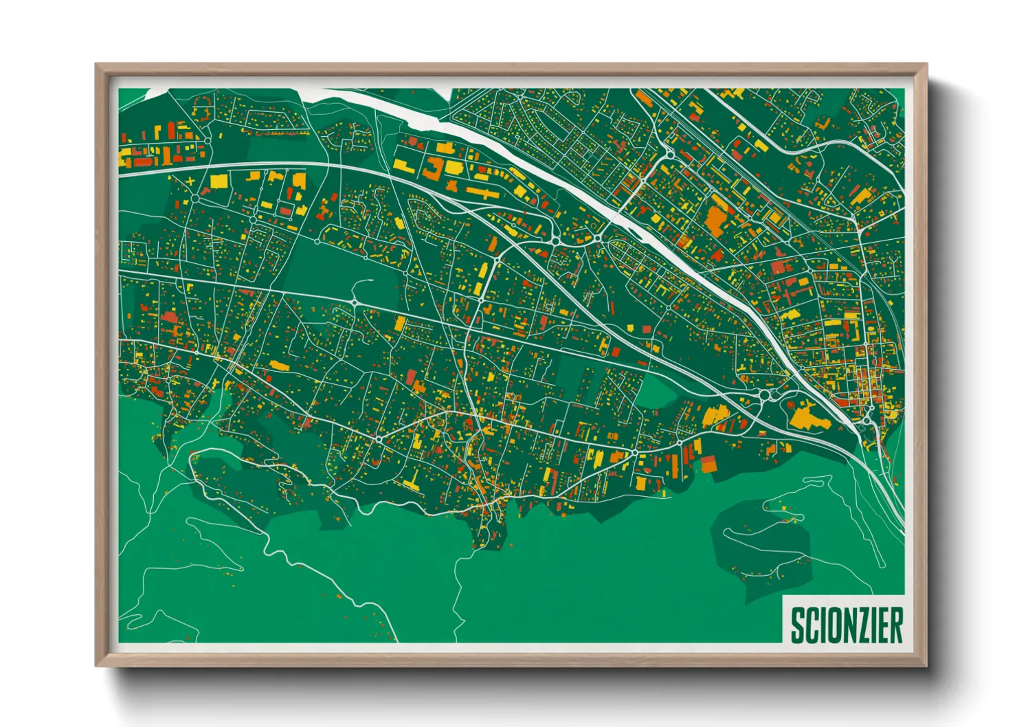 Une affiche de carte sur Scionzier