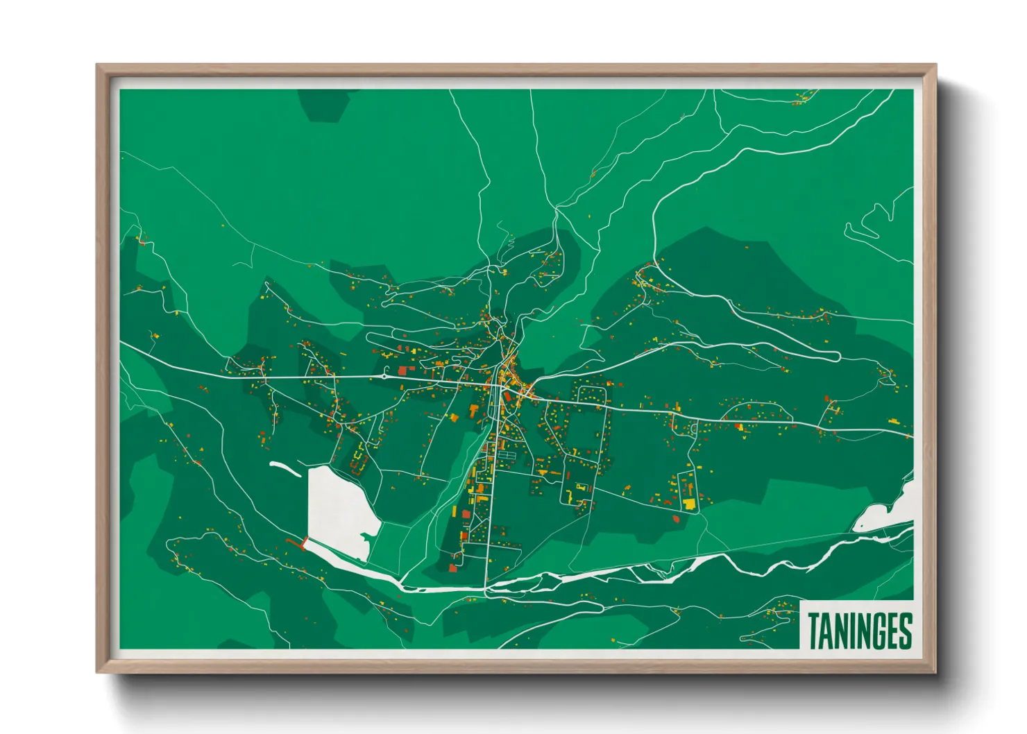 Une affiche de carte sur Taninges