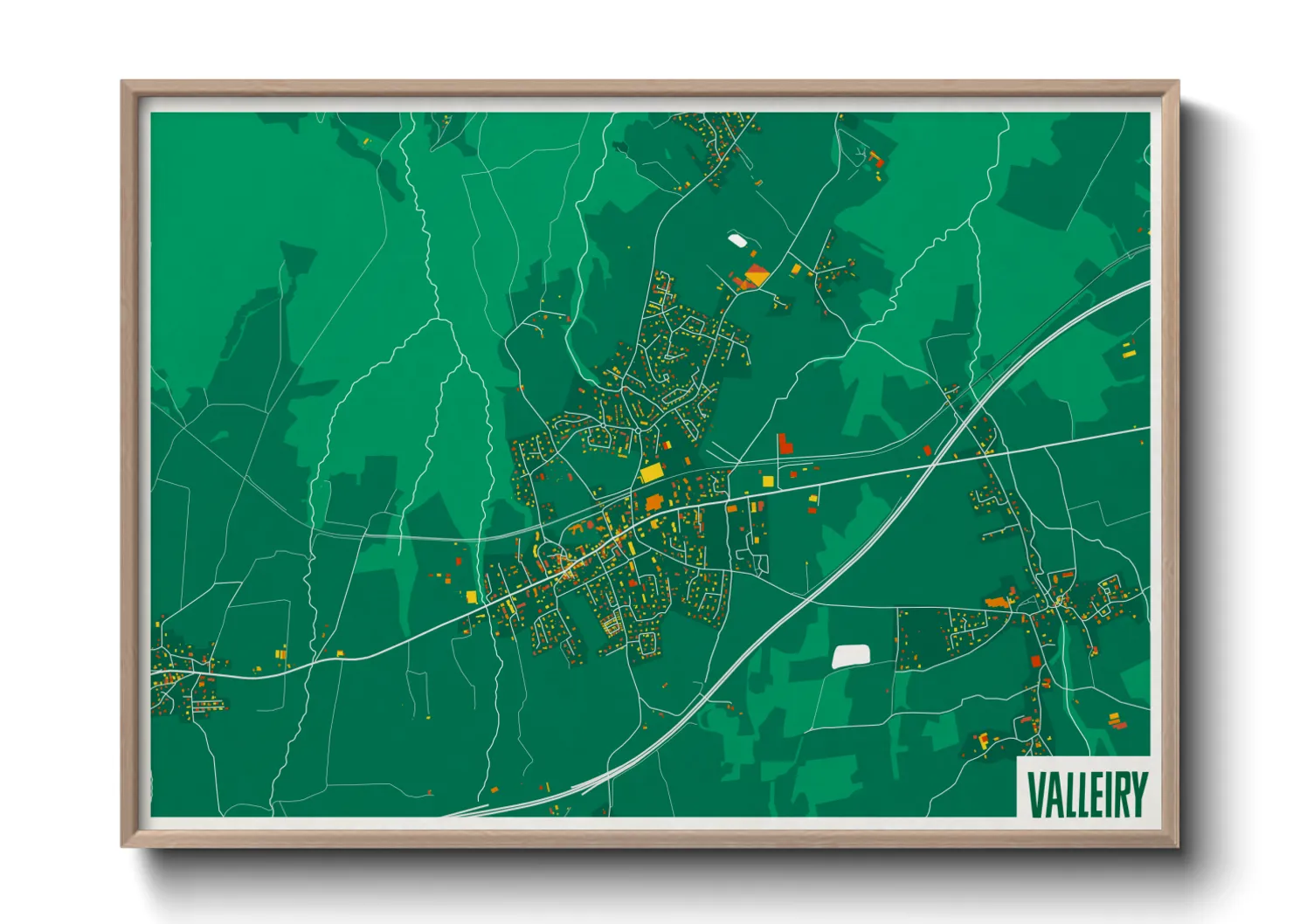 Une affiche de carte sur Valleiry