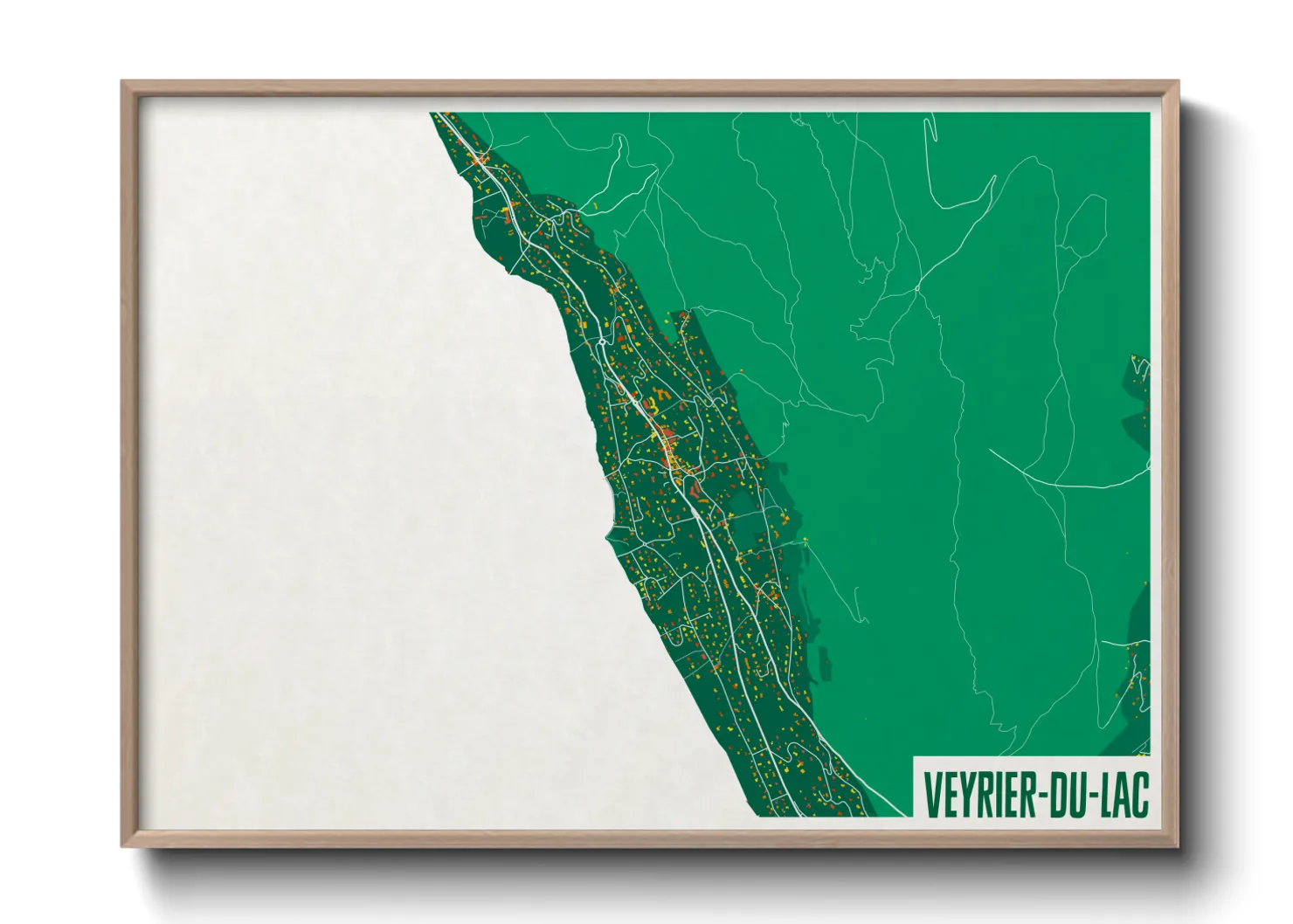 Une affiche de carte sur Veyrier-du-Lac