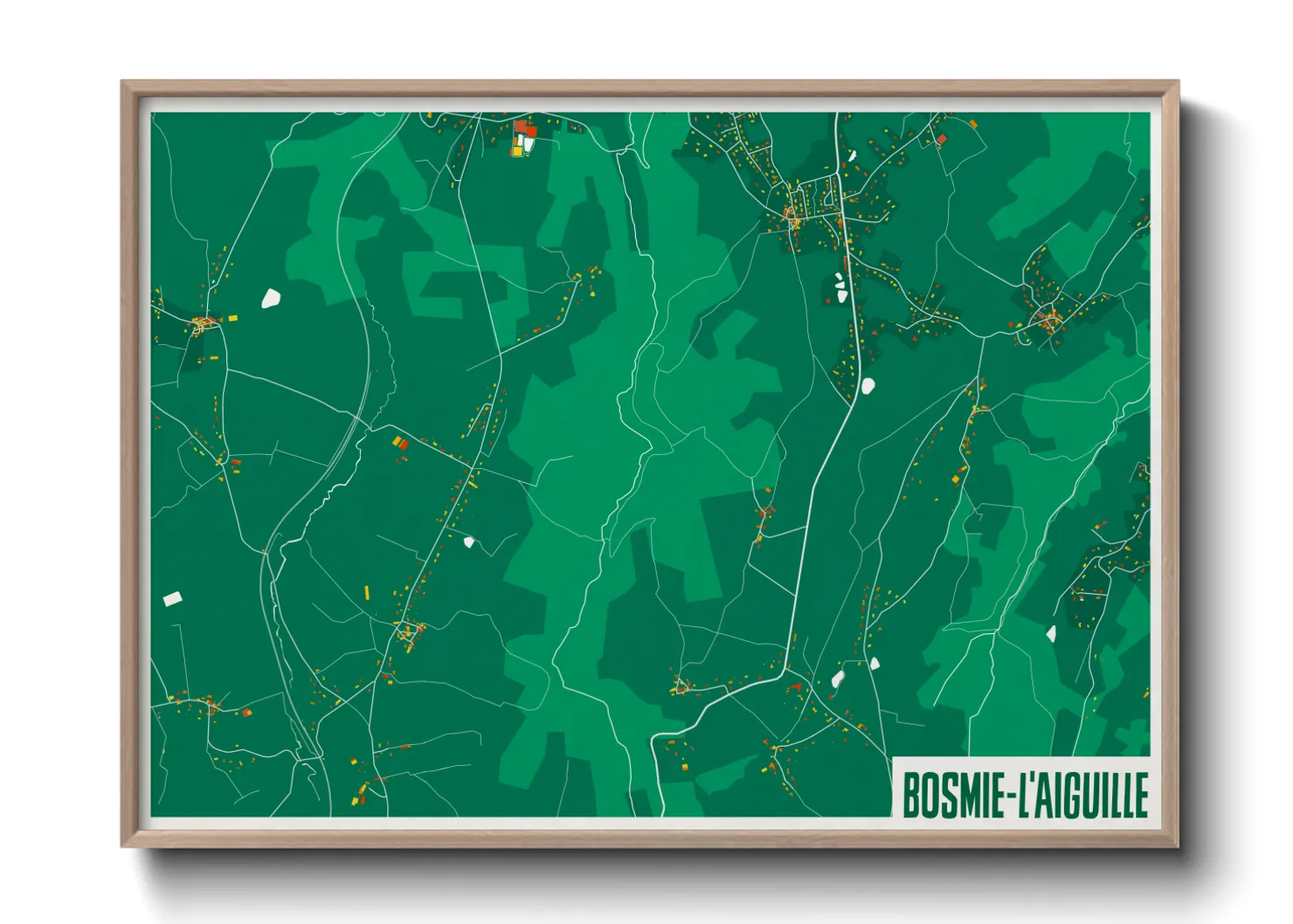 Une affiche de carte sur Bosmie-l'Aiguille