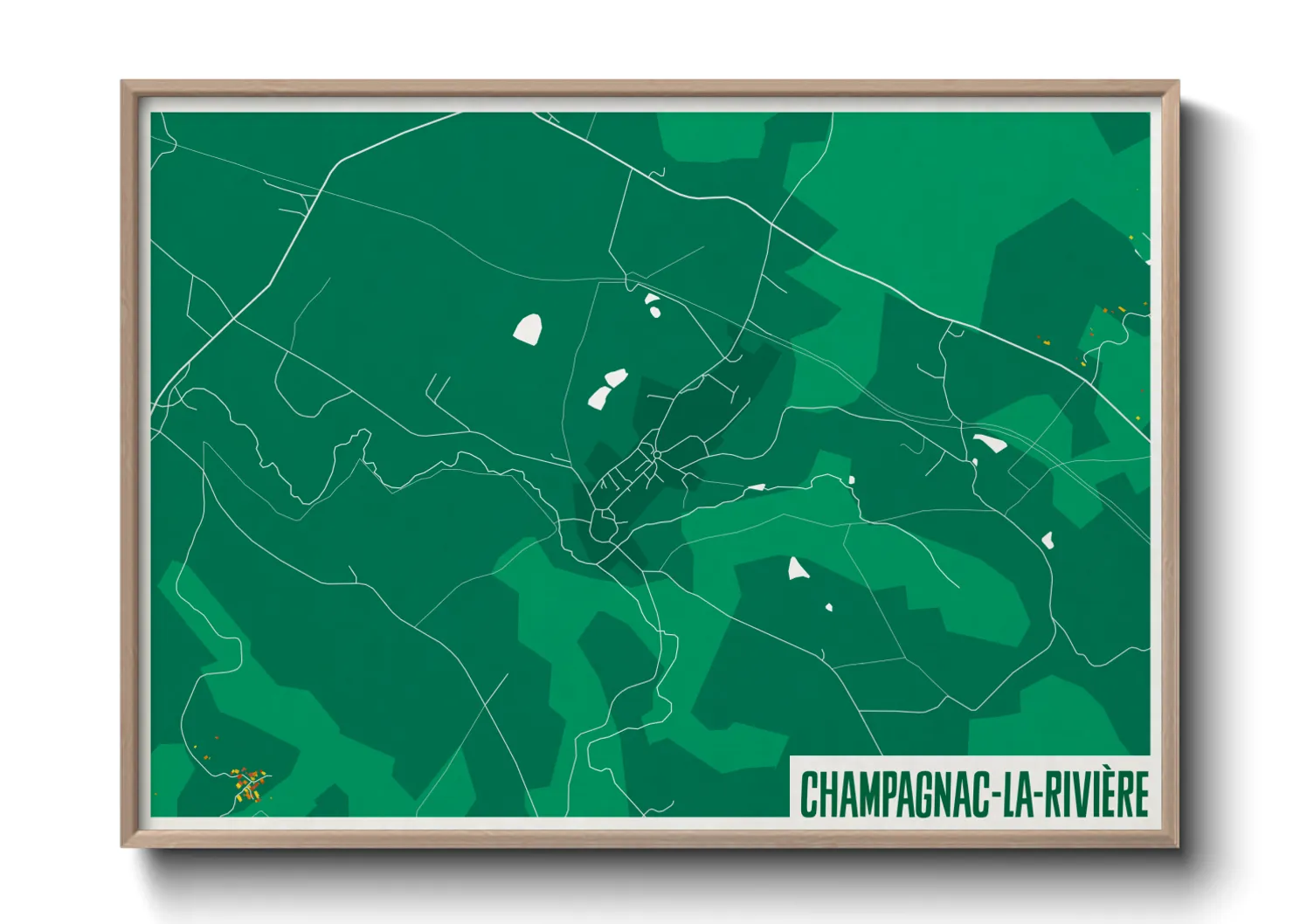 Une affiche de carte sur Champagnac-la-Rivière