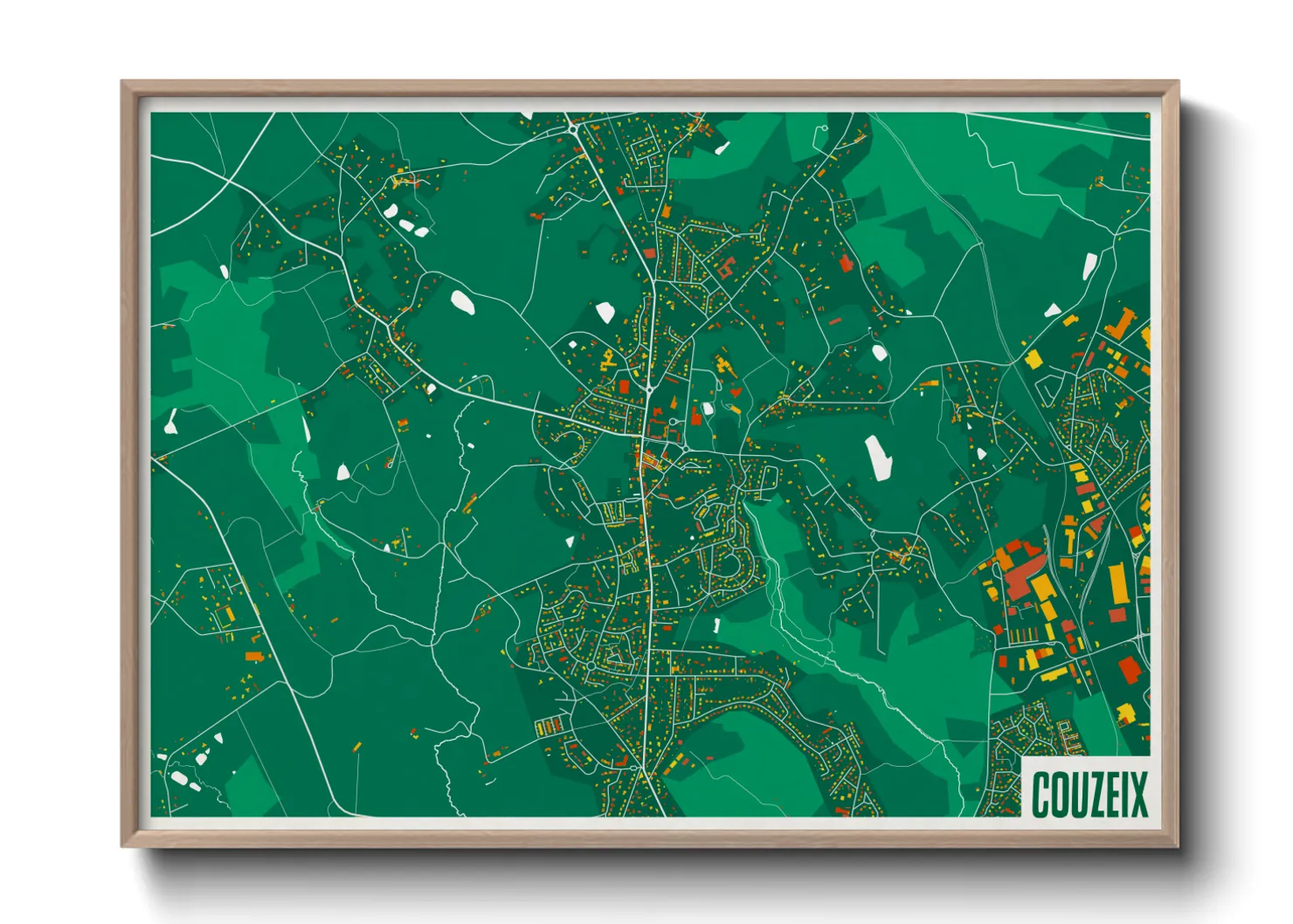 Une affiche de carte sur Couzeix