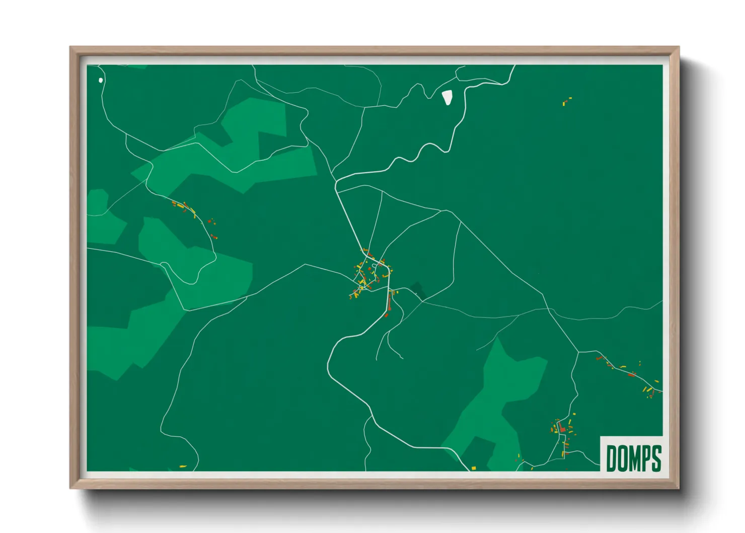 Une affiche de carte sur Domps