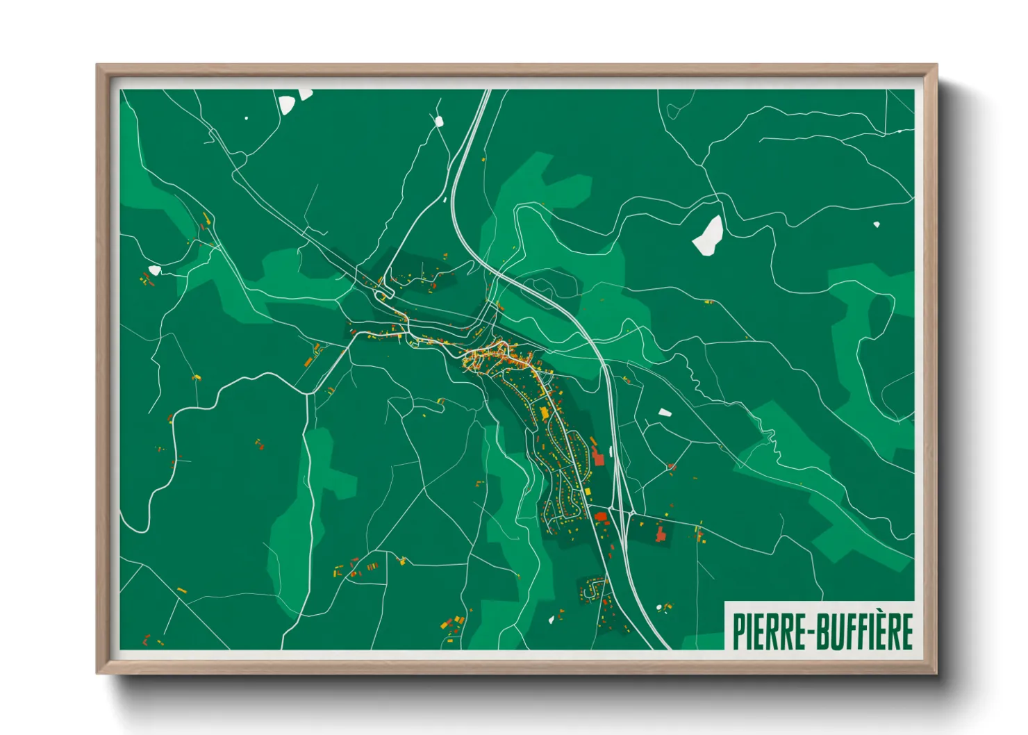Une affiche de carte sur Pierre-Buffière