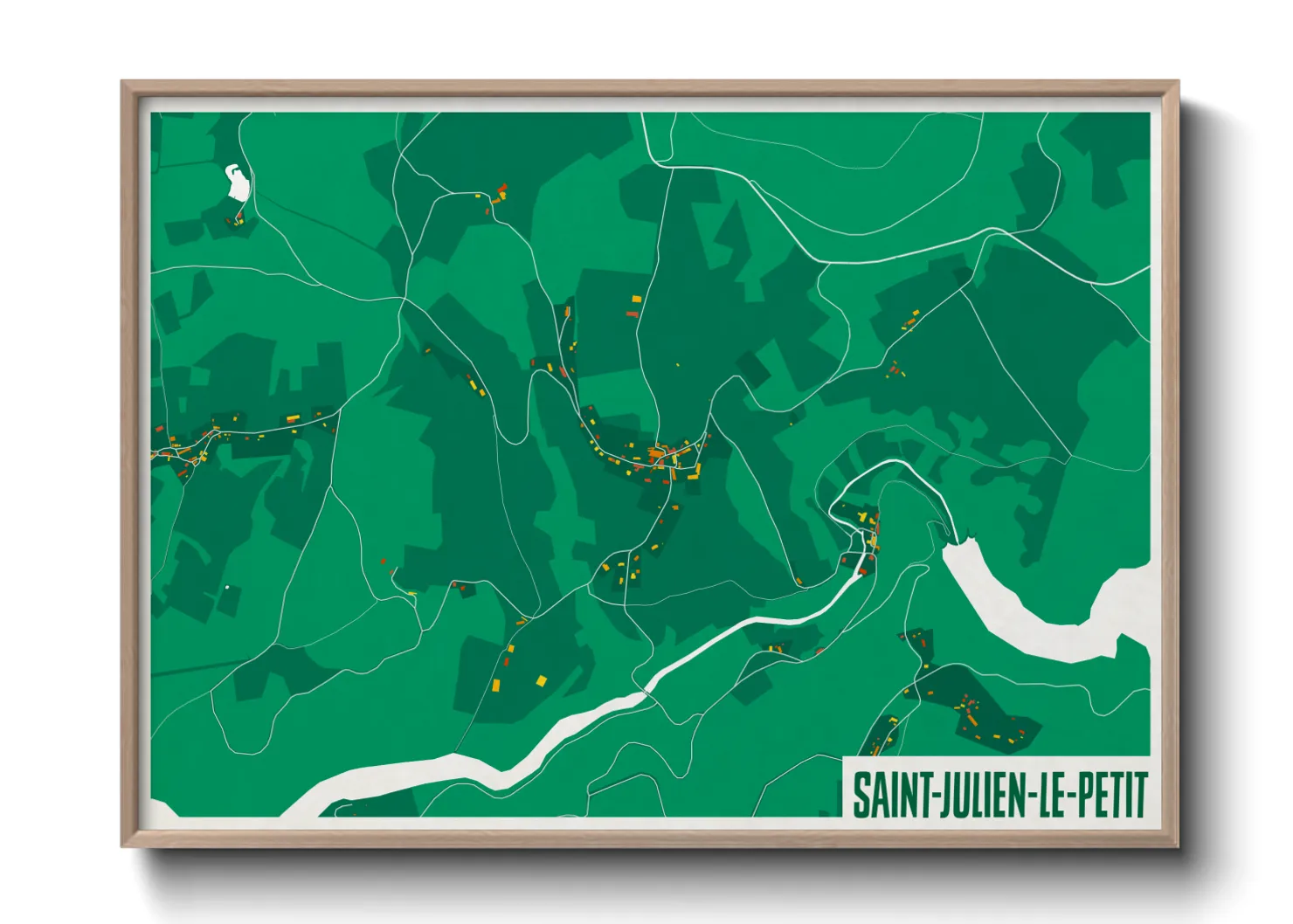 Une affiche de carte sur Saint-Julien-le-Petit