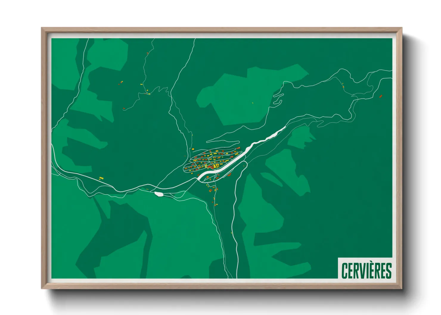 Une affiche de carte sur Cervières