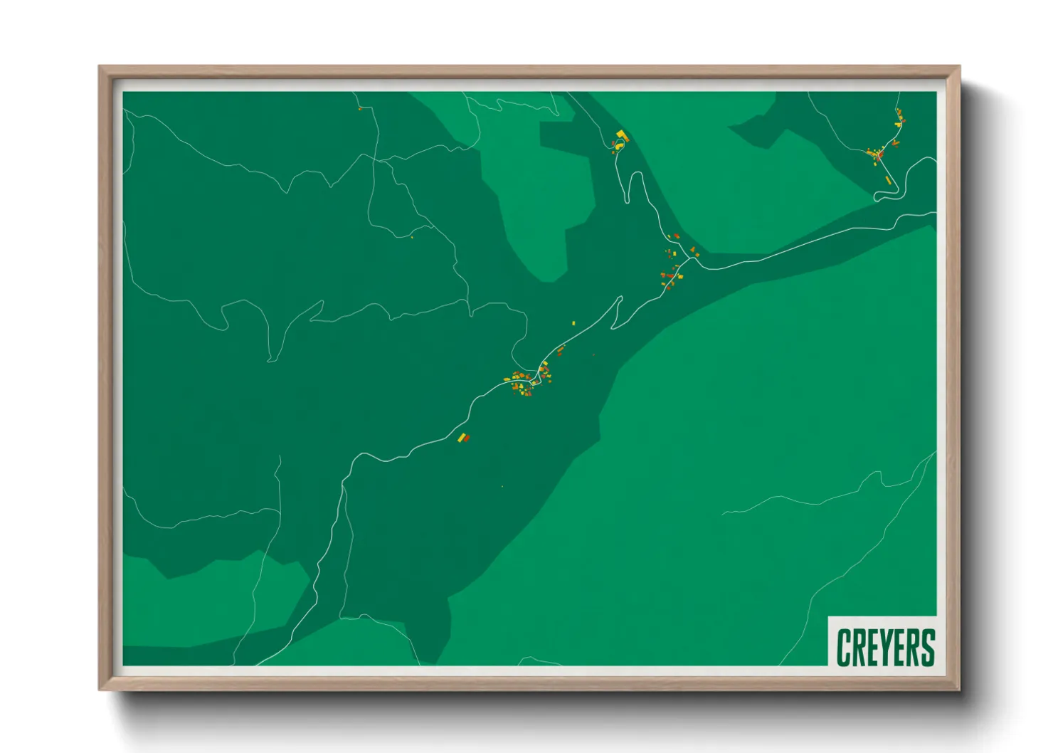 Une affiche de carte sur Creyers