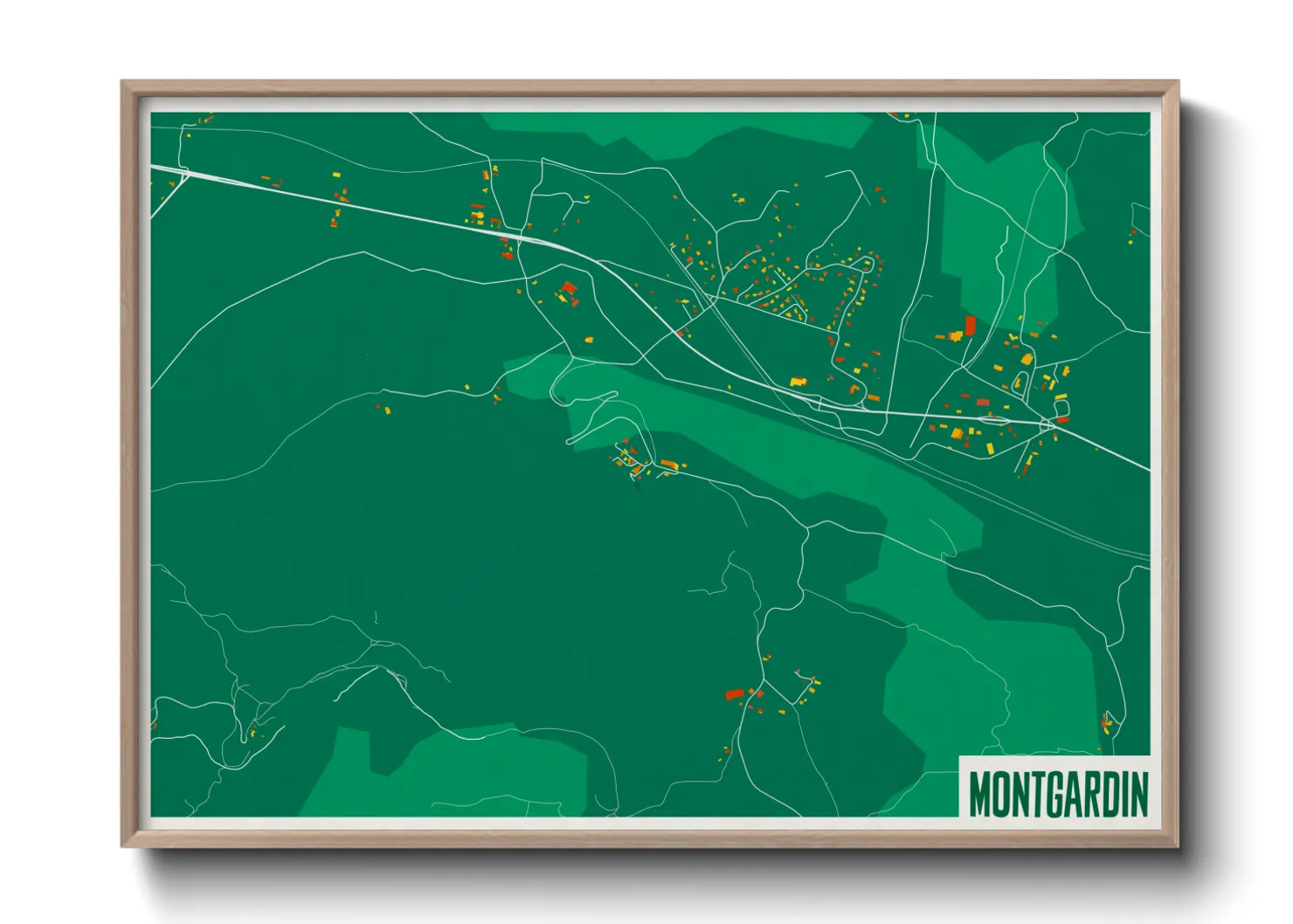 Une affiche de carte sur Montgardin