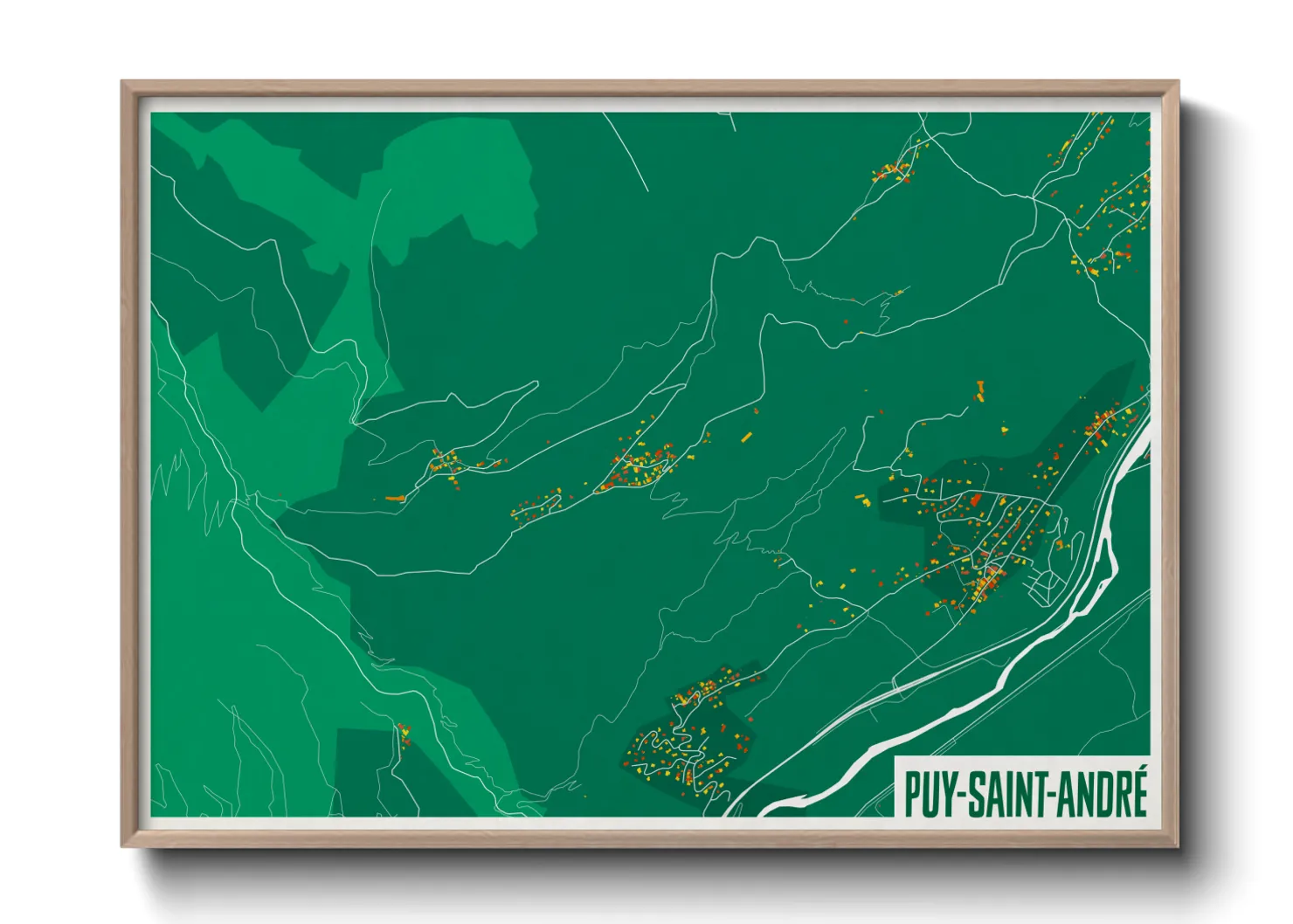 Une affiche de carte sur Puy-Saint-André